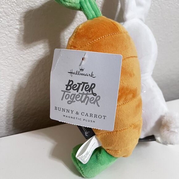 Hallmark Better Together Bunny and Carrot Magnetic Plush Pair Set w/ TAGS - Picture 4 of 7